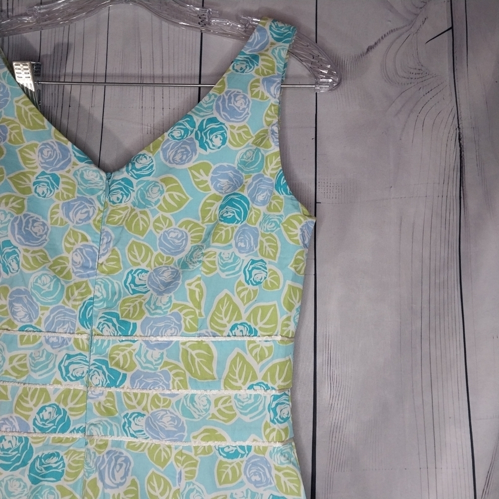 Tahiti Reef Club Preppy Classic Coastal Modest Sleeveless Cotton Sheath Dress - Picture 9 of 14